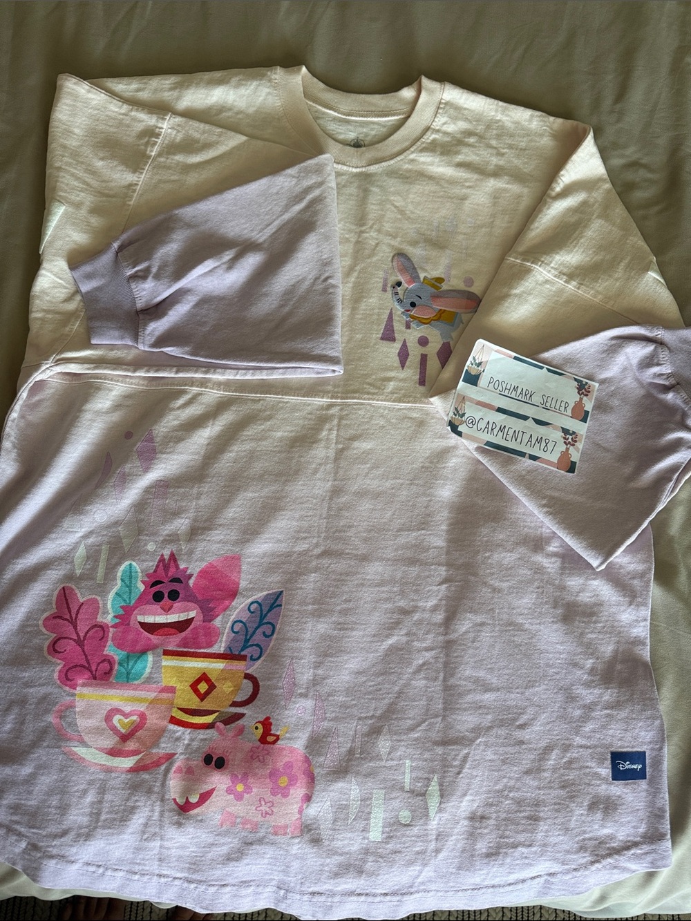 Disney Jersey Lavender & Cream Tee - Cute Character Graphic
